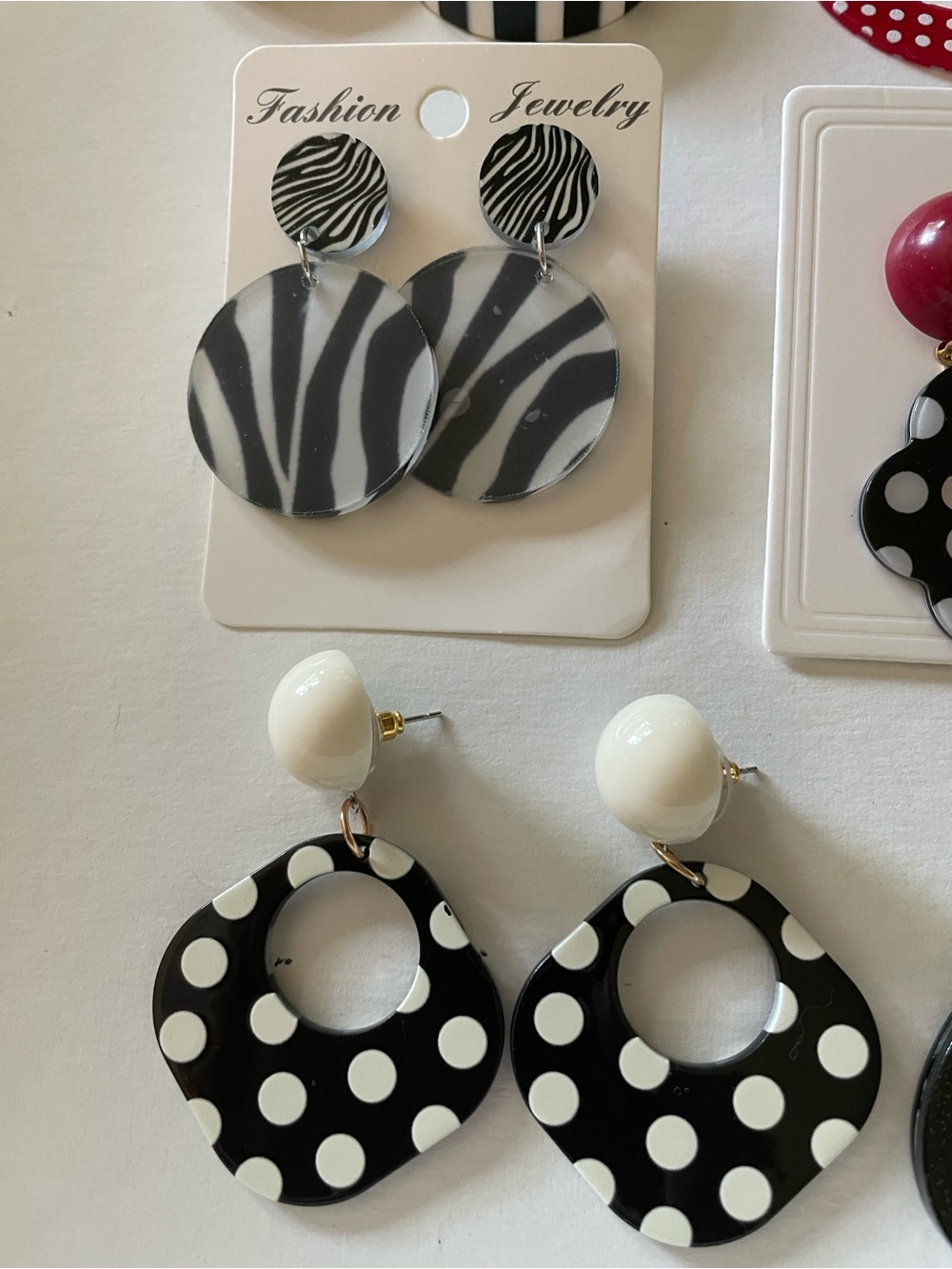Earrings BUNDLE Polka Dot and Striped Earring Set of 6 pairs nwt - Picture 3 of 5